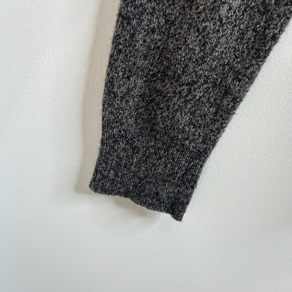 J Crew Sweater Mens Sz L Gray Marled Shawl Collar Lambs Wool Blend Pullover Knit - Picture 3 of 8